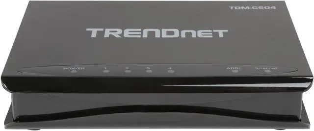 Alt view image 2 of 4 - TRENDnet TDM-C504 4-Port ADSL 2/2+ Modem Router 1 x RJ11 WAN Ports 4 x 10/100Mbps LAN Ports