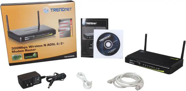 Alt view image 5 of 5 - TRENDnet TEW-658BRM N300 Wireless ADSL 2/2+ Modem Router IEEE 802.3u, IEEE 802.11b/g/n, Complies with ADSL/ADSL2/ADSL2+
