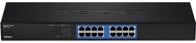 Alt view image 2 of 6 - TRENDnet 16-Port Unmanaged Gigabit GREENnet Switch, 16 x RJ-45 Ports, 32Gbps Switching Capacity, Fanless, Rack Mountable, Network Ethernet Switch, Lifetime Protection, Black, TEG-S16G