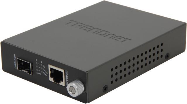 TRENDnet 100/1000Base-T To SFP Fiber Media Converter, Fiber To Ethernet  Converter, 1 x 10/100/1000Base-T RJ-45 Port,1 x Mini-GBIC Slot, Lifetime