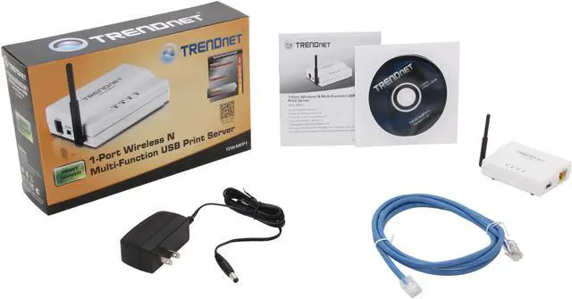 Alt view image 5 of 5 - TRENDnet TEW-MFP1 1-Port Wireless N Multi-Function Print Server 802.11b/g/n, RJ45 USB 2.0 Type-A