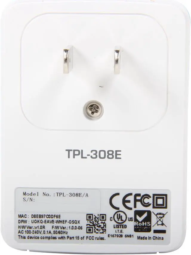 Alt view image 3 of 4 - TRENDnet TPL-308E Powerline 200 AV Nano Adapter Up to 200Mbps