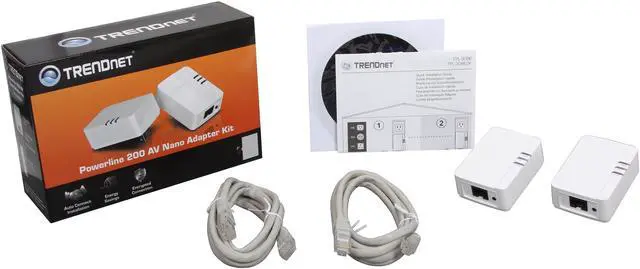 Alt view image 7 of 6 - TRENDnet TPL-308E2K Powerline AV200 Nano Adapter Kit, Up to 200Mbps