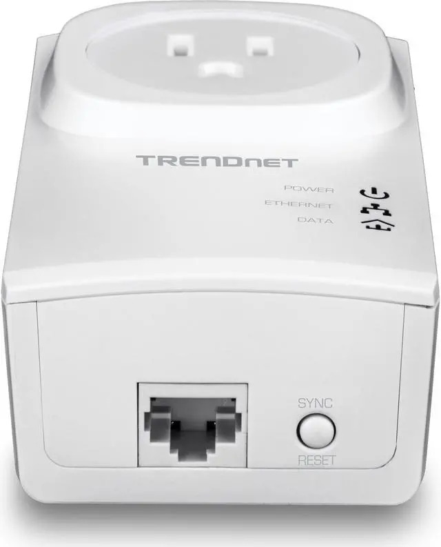 Alt view image 9 of 9 - TRENDnet Powerline 500 AV Nano Adapter Kit With Built-In Outlet, Power Outlet Pass-Through, Includes 2 x TPL-407E Adapters, Plug & Play, Ideal For Smart TVs, Gaming, White, TPL-407E2K