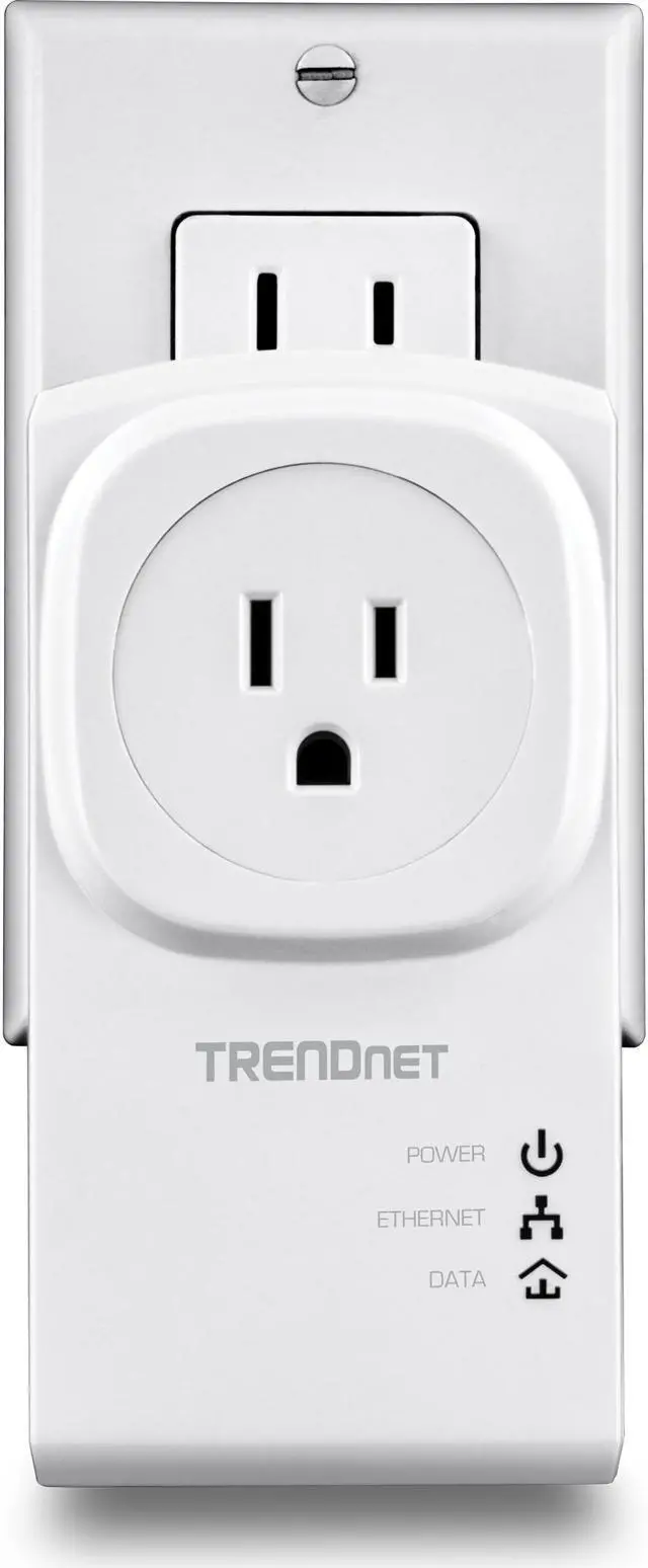 Alt view image 6 of 9 - TRENDnet Powerline 500 AV Nano Adapter Kit With Built-In Outlet, Power Outlet Pass-Through, Includes 2 x TPL-407E Adapters, Plug & Play, Ideal For Smart TVs, Gaming, White, TPL-407E2K