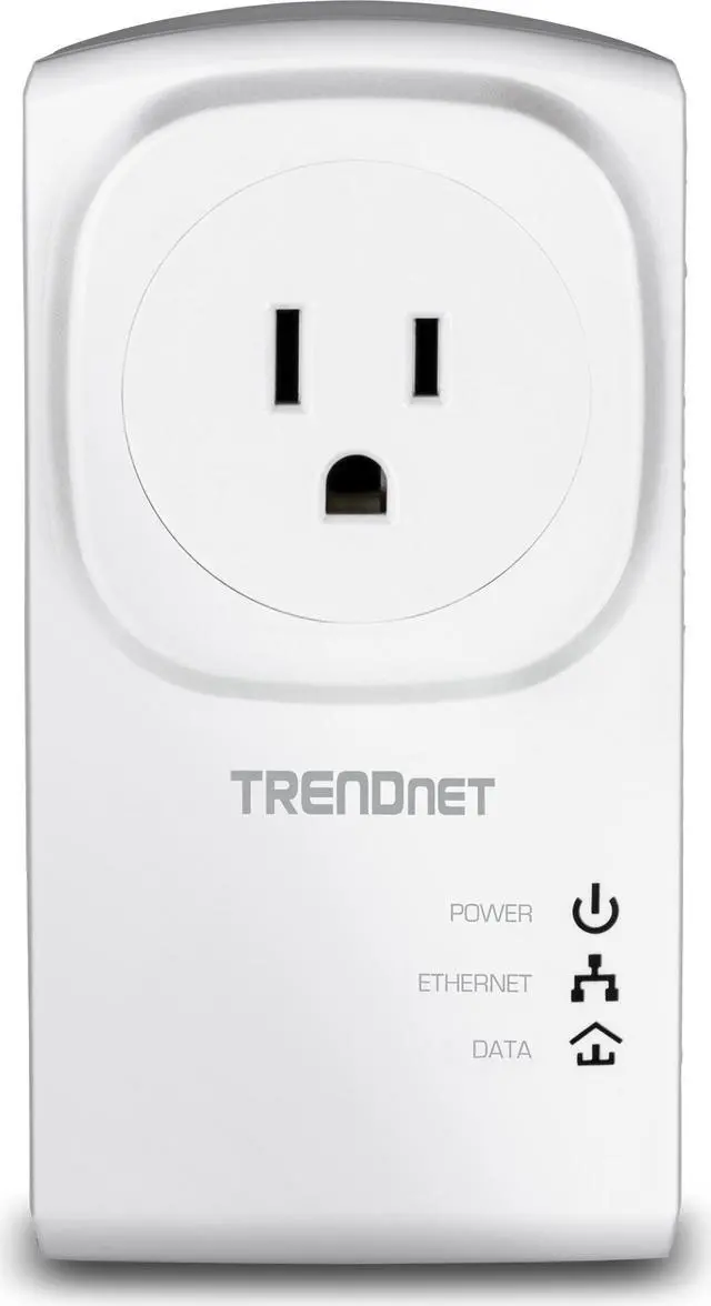 Alt view image 5 of 9 - TRENDnet Powerline 500 AV Nano Adapter Kit With Built-In Outlet, Power Outlet Pass-Through, Includes 2 x TPL-407E Adapters, Plug & Play, Ideal For Smart TVs, Gaming, White, TPL-407E2K