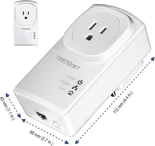 TRENDnet Powerline 500 AV Nano Adapter Kit With Built-In Outlet