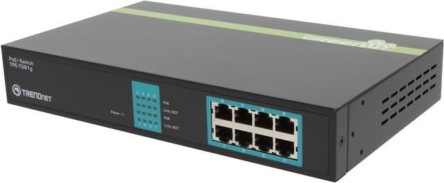 TRENDnet 8-Port Gigabit GREENnet PoE+ Switch, TPE-TG81g, 8 x Gigabit PoE+  Ports, Rack Mountable, Up to 30 W Per Port with 110 W Total Power Budget, 