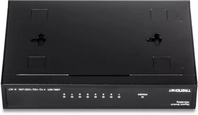 Alt view image 6 of 9 - TRENDnet 8-Port Gigabit GREENnet Switch, Ethernet Network Switch, 8 x 10-100-1000 Mbps Gigabit Ethernet Ports, 16 Gbps Switching Capacity, Metal, Lifetime Protection, Black, TEG-S82G