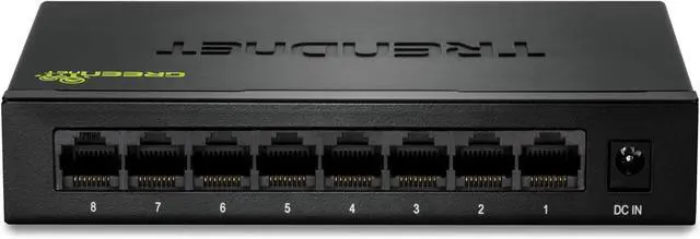 Alt view image 4 of 9 - TRENDnet 8-Port Gigabit GREENnet Switch, Ethernet Network Switch, 8 x 10-100-1000 Mbps Gigabit Ethernet Ports, 16 Gbps Switching Capacity, Metal, Lifetime Protection, Black, TEG-S82G
