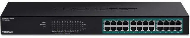 Alt view image 3 of 7 - TRENDnet 24-Port Gigabit PoE+ Switch, 24 x Gigabit PoE+ Ports, 370W Power Budget, 48Gbps Switch Capacity, RackMount Kit Included, Ethernet Network Switch, Metal, Lifetime Protection, Black, TPE-TG240G