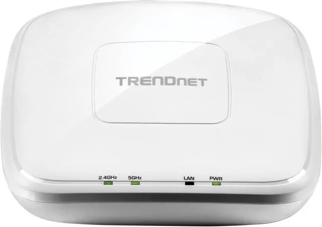 Main image of TRENDnet AC1200 Dual Band PoE Indoor Access Point, MU-MIMO, 867 Mbps WiFi AC, 300 Mbps WiFi N Bands, Client Bridge, Repeater Modes, Gigabit PoE LAN Port, Captive Portal For Hotspot, White, TEW-821DAP