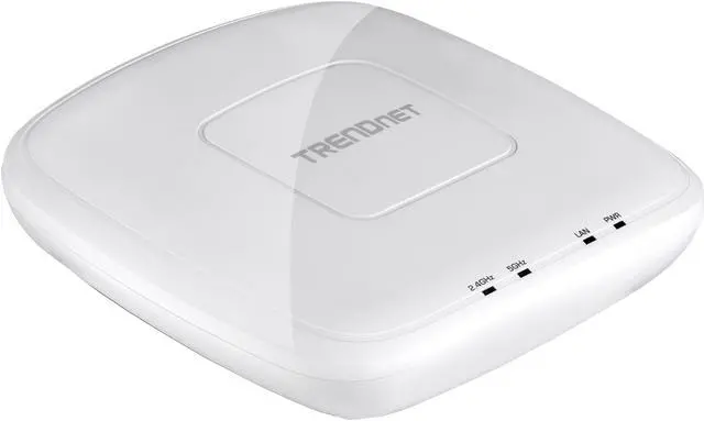 Alt view image 2 of 8 - TRENDnet AC1200 Dual Band PoE Indoor Access Point, MU-MIMO, 867 Mbps WiFi AC, 300 Mbps WiFi N Bands, Client Bridge, Repeater Modes, Gigabit PoE LAN Port, Captive Portal For Hotspot, White, TEW-821DAP