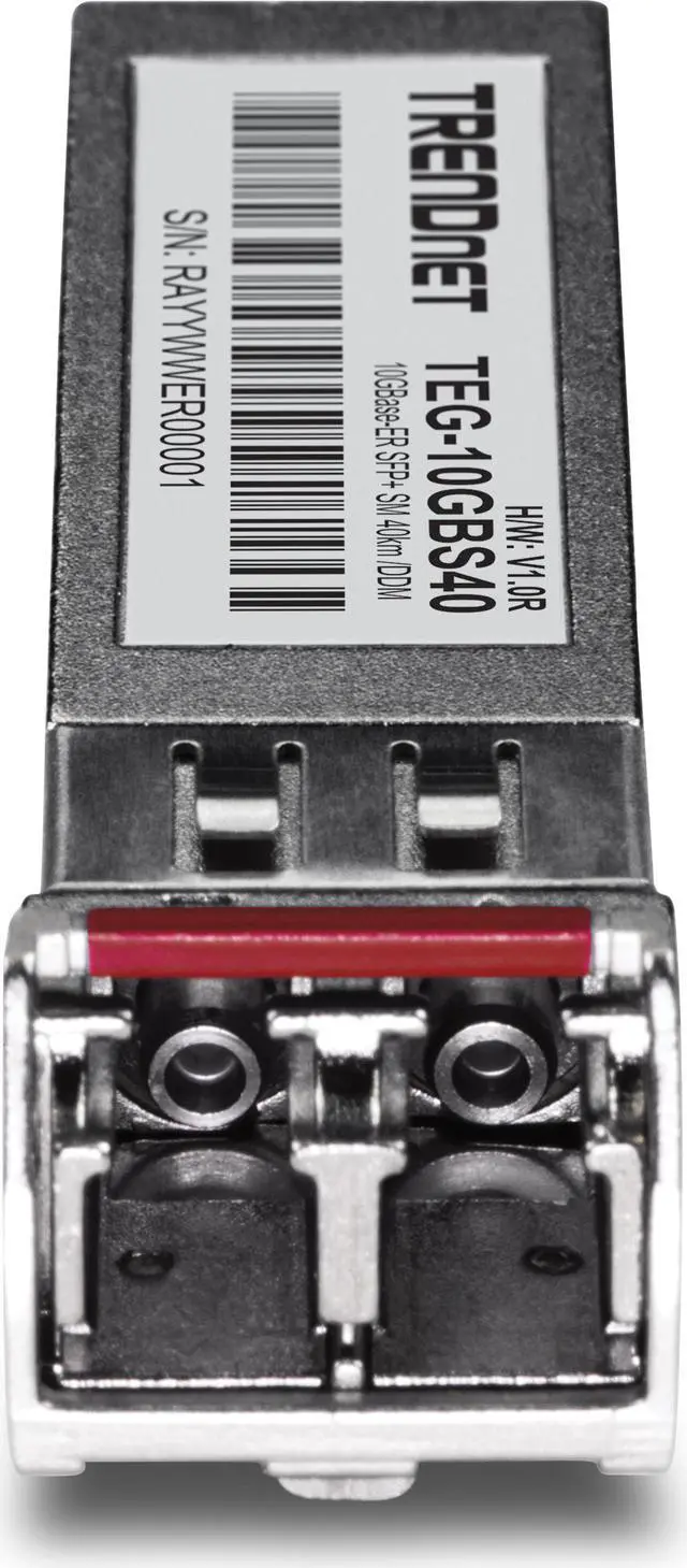 Alt view image 6 of 8 - TRENDnet SFP to RJ45 10GBASE-ER SFP+ Single Mode LC Module, TEG-10GBS40, Up to 40 km (24.9 Miles), Hot Pluggable SFP+ Transceiver, 1550nm Wavelength, 3.3 V Power Supply, Lifetime Protection