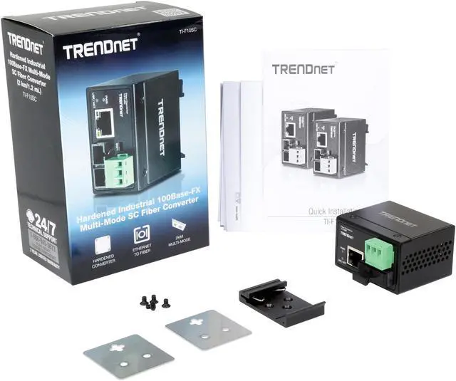 Alt view image 7 of 6 - TRENDnet Hardened Industrial 100Base-FX Multi-Mode SC Fiber Converter, (2km, 1.2 Miles), IP40 Rated Housing, TI-F10SC