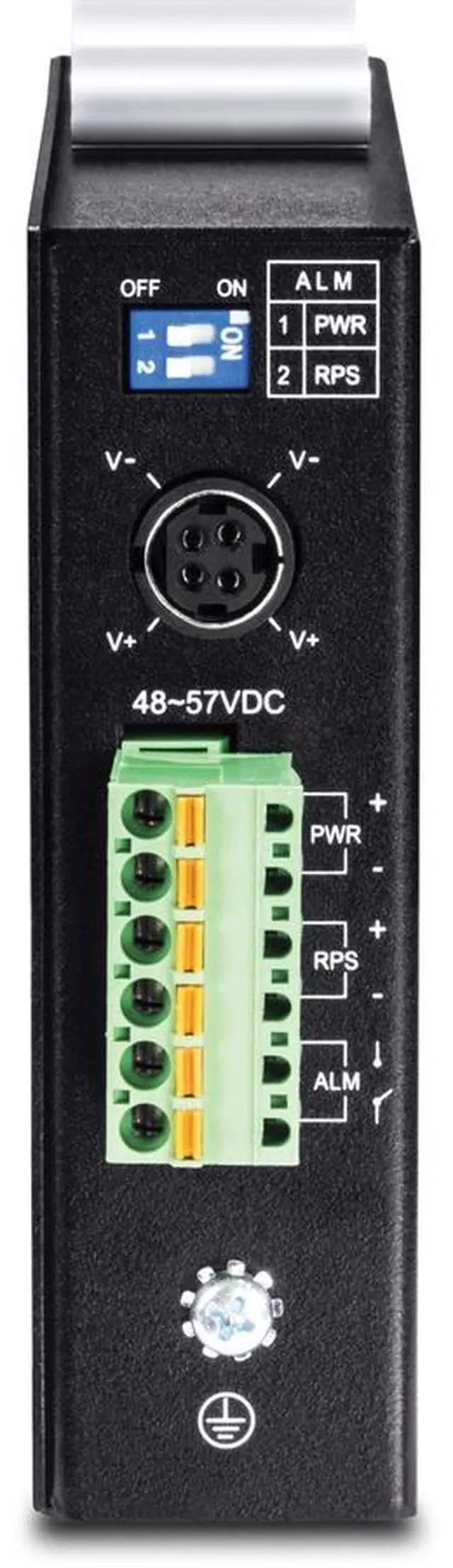 Alt view image 3 of 10 - TRENDnet 6-Port Hardened Industrial Gigabit Poe+ Layer 2 Managed DIN-Rail Switch, 4 x Gigabit PoE+ 802.3at Ports, 1 x Gigabit Port, 1 x Gigabit SFP Slot, 120W Power Budget, Black, TI-PG541i