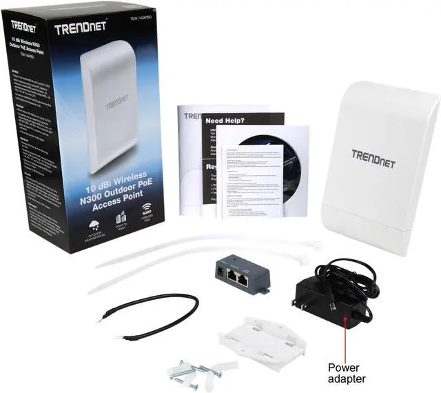 Alt view image 5 of 5 - TRENDnet 10dBi Wireless N300 Outdoor PoE Access Point, TEW-740APBO, Point-to-Point (2.4 GHz), Multiple SSID, AP, WDS, Client Bridge, WISP, IPX6 Rated Housing, Built-in 10 dBi Directional Antenna