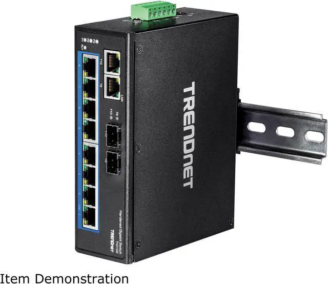 Alt view image 6 of 8 - TRENDnet 10-Port Hardened Industrial Gigabit DIN-Rail Switch, 20Gbps Switching Capacity, DIN-Rail And Wall Mounts Included, Dual Redundant, Two RJ-45/SFP Ports, Lifetime Protection, Black, TI-G102