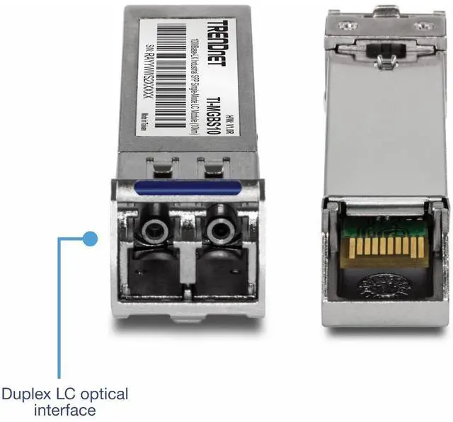 Alt view image 3 of 5 - TRENDnet SFP to RJ45 Industrial Single-Mode LC Module (10km) 1000Base-LX Industrial SFP, Compliant with IEEE 802.3z Gigabit Ethernet, Data Rates of up to 1.25Gbps, Lifetime Protection, TI-MGBS10