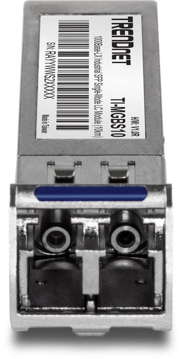 Alt view image 5 of 5 - TRENDnet SFP to RJ45 Industrial Single-Mode LC Module (10km) 1000Base-LX Industrial SFP, Compliant with IEEE 802.3z Gigabit Ethernet, Data Rates of up to 1.25Gbps, Lifetime Protection, TI-MGBS10