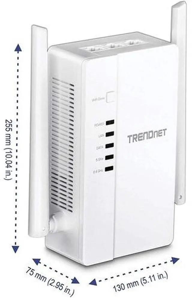 Alt view image 8 of 9 - TRENDnet Wi-Fi Everywhere Powerline 1200 AV2 AC1200 Wireless Access Point, Built-in Concurrent Dual-Band, 3 x Gigabit Ports, MIMO, Beamforming, White, TPL-430AP