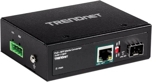 Alt view image 2 of 7 - TRENDnet TI-PF11SFP Industrial SFP to Gigabit PoE+ Media Converter