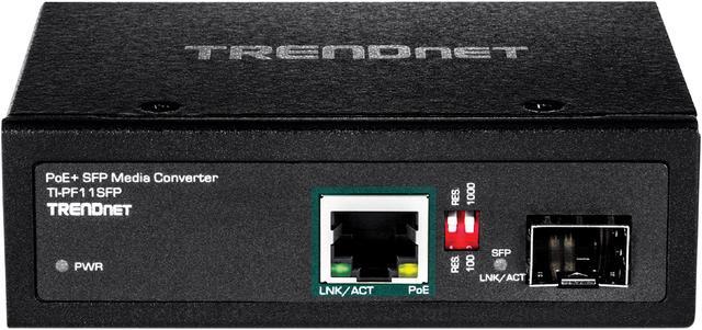 Alt view image 3 of 7 - TRENDnet TI-PF11SFP Industrial SFP to Gigabit PoE+ Media Converter
