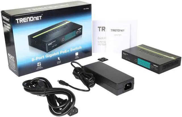 Alt view image 12 of 11 - TRENDnet 8-Port GREENnet Gigabit PoE+ Switch, Supports PoE And PoE+ Devices, 61W PoE Budget, 16Gbps Switching Capacity, Data & Power Via Ethernet To PoE Access Points & IP Cameras, Black, TPE-TG82G