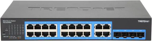 Alt view image 3 of 6 - TRENDnet 20-Port Gigabit Web Smart Switch; 16 x Gigabit Ports; 4 x shared Gigabit Ports (RJ-45/SFP); VLAN; QoS; LACP; IPv6 Support; 40 Gbps Switching Capacity; Lifetime Protection; TEG-204WS
