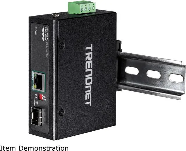 Alt view image 4 of 5 - TRENDnet Hardened Industrial SFP to Gigabit UPoE Media Converter, IP30 Rated Housing, Includes DIN-rail & Wall Mounts, Operating Temp. -40 to 75 °C (-40 to 167 °F), TI-UF11SFP