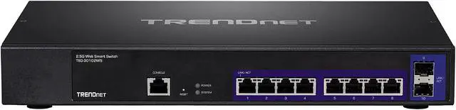 Alt view image 2 of 3 - TRENDnet TEG-30102WS 10-Port 2.5GBASE-T Web Smart Switch with 2 x 10G SFP+ Slots