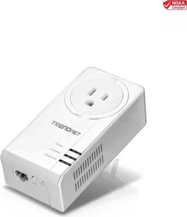 Main image of TRENDnet Powerline 1300 AV2 Adapter; IEEE 1905.1 & IEEE 1901; Gigabit Port; Range Up to 300m (984 ft.); TPL-422E