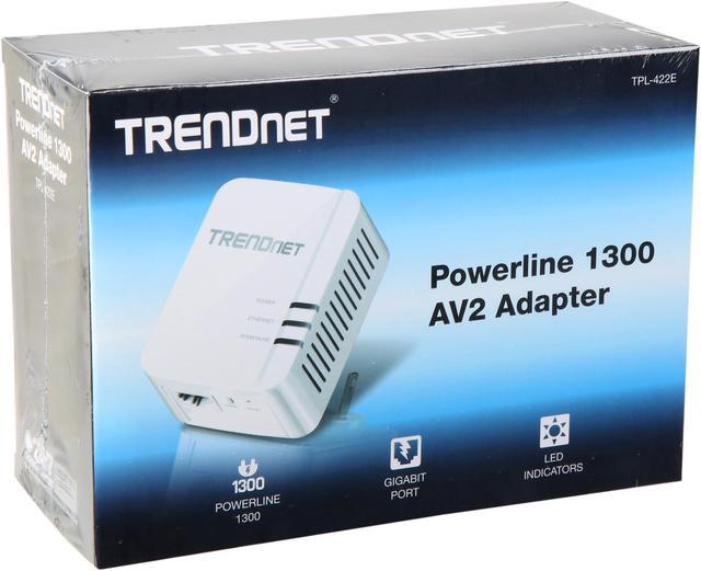 TRENDnet TPL-422E Powerline 1300 AV2 Adapter Kit, IEEE 1905.1 and