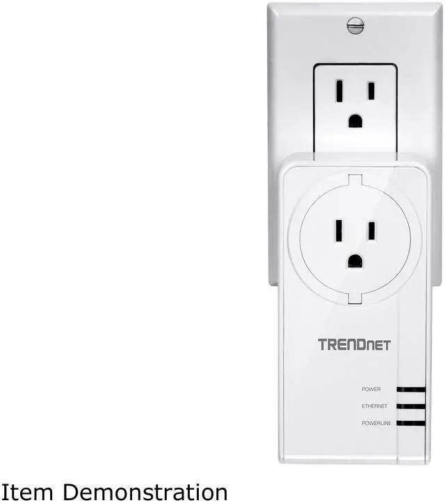 Alt view image 5 of 5 - TRENDnet Powerline 1300 AV2 Adapter with Built-in Outlet, Gigabit Port; IEEE 1905.1 & IEEE 1901, Range Up to 300m (984 ft.), TPL-423E