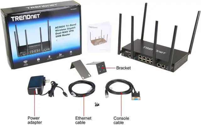 Alt view image 6 of 6 - TRENDnet TEW-829DRU AC3000 Tri-Band Wireless Gigabit Dual-WAN VPN SMB Router