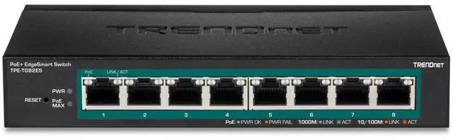 Alt view image 2 of 5 - TRENDnet TPE-TG82ES (V1.0R) 8-Port Gigabit EdgeSmart PoE+ Switch