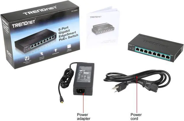 Alt view image 7 of 6 - TRENDnet TPE-TG82ES (V1.0R) 8-Port Gigabit EdgeSmart PoE+ Switch