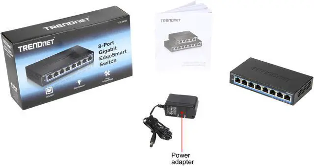Alt view image 6 of 6 - TRENDnet 8-Port Gigabit EdgeSmart Switch, 8 x Gigabit Ports, 16Gbps Switch Capacity, Ethernet Network Desktop Switch, Managed Gigabit Switch, Metal, Fanless, Lifetime Protection, Black, TEG-S80ES