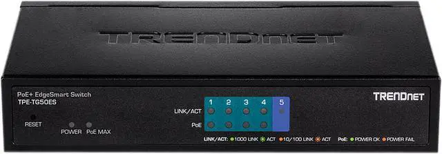 Alt view image 2 of 5 - TRENDnet EdgeSmart TPE-TG50ES Ethernet Switch