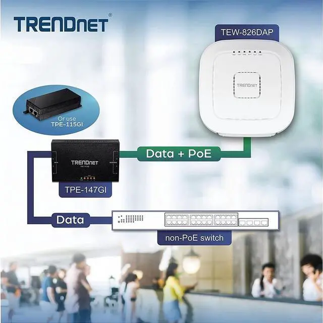 Alt view image 7 of 12 - TRENDnet AC2200 Tri-Band PoE+ Indoor Wireless Access Point, TEW-826DAP