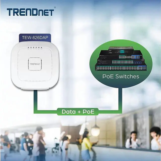 Alt view image 8 of 12 - TRENDnet AC2200 Tri-Band PoE+ Indoor Wireless Access Point, TEW-826DAP