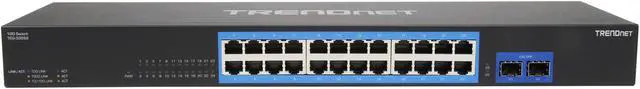 Alt view image 2 of 6 - TRENDnet 24-Port Gigabit Switch with 2 X 10G SFP+ Slots; Fanless Design; 19 1U Rack mountable; TEG-30262