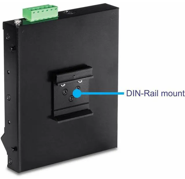Alt view image 3 of 6 - TRENDnet 5-Port Industrial Gigabit PoE+ Wall-Mounted Front Access Switch, 5X Gigabit PoE+ Ports, DIN-Rail Mount, 48 -57V DC Power Input, IP30, 120W PoE Budget, TI-PG50F