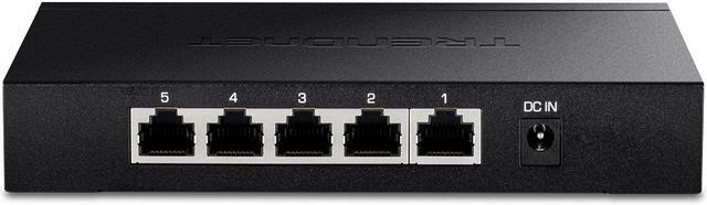 Alt view image 2 of 11 - TRENDnet 5-Port Unmanaged 2.5G Gaming Switch, TEG-S350, 5 x 2.5GBase-T Ports, 25Gbps Switching Capacity, Ethernet Splitter, NDAA & TAA Compliant, Fanless, Wall Mountable, Lifetime Protection, Black