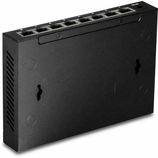 Alt view image 4 of 12 - TRENDnet 8-Port Unmanaged 2.5G Switch, 8 x 2.5GBASE-T Ports, 40Gbps Switching Capacity, Backwards Compatible with 10-100-1000Mbps Devices, Fanless, Wall Mountable, Black, TEG-S380