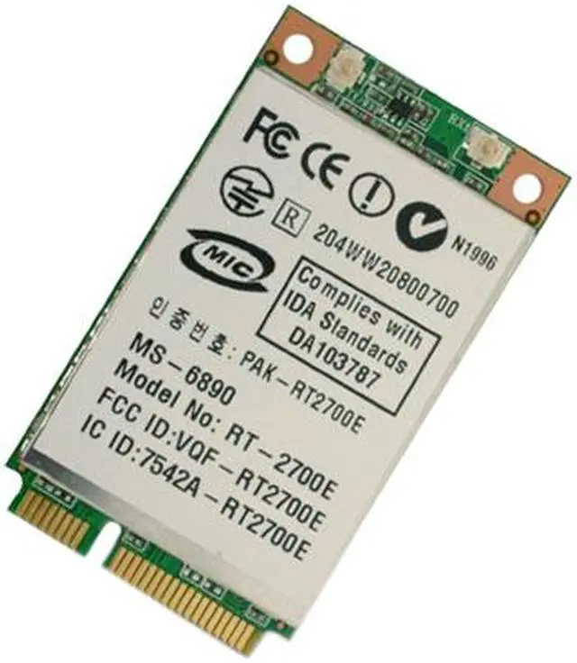 Main image of MSI MS-6890-010 Card IEEE 802.11n (draft) Mini PCI Express Up to 150Mbps Wireless Data Rates