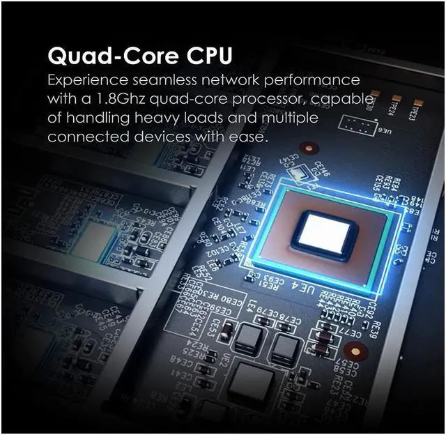 Alt view image 4 of 6 - MSI Radix AX6600 WiFi 6 Tri-Band Gaming Router, AI QoS, 1.8GHz Quad-Core Processor, MU-MIMO, Tri Band Gigabit Wireless, 8-Stream, High Speed Long Range Gaming Router