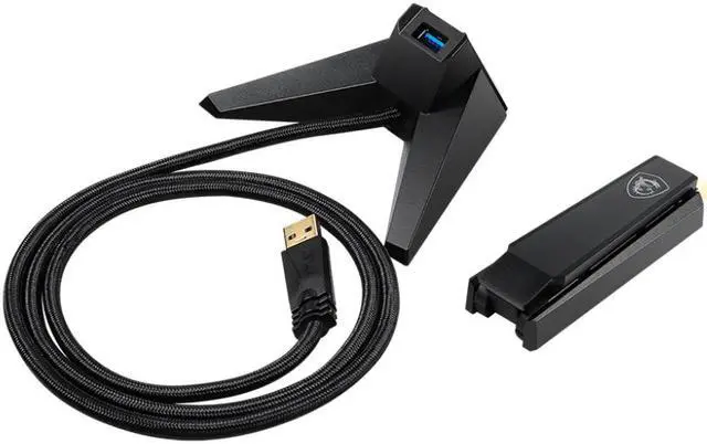 Alt view image 5 of 6 - MSI AX1800 WiFi 6 Dual-Band USB Adapter - WLAN up to 1800 Mbps (5GHz, 2.4GHz Wireless), USB 3.2 Gen 1 Type-A, MU-MIMO, Adjustable Antenna, Beamforming, WPA3 - Wired Bracket Included