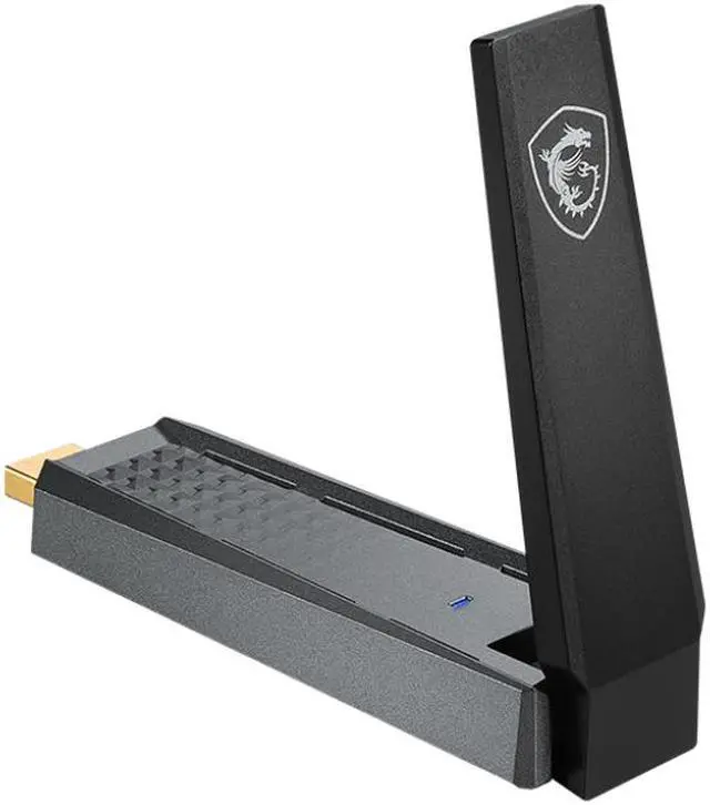 Alt view image 6 of 6 - MSI AX1800 WiFi 6 Dual-Band USB Adapter - WLAN up to 1800 Mbps (5GHz, 2.4GHz Wireless), USB 3.2 Gen 1 Type-A, MU-MIMO, Adjustable Antenna, Beamforming, WPA3 - Wired Bracket Included