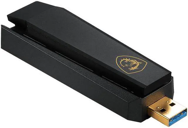 Alt view image 6 of 9 - MSI AXE5400 WiFi 6Tri-Band USB Adapter - WLAN up to 5400 Mbps (6Ghz, 5GHz, 2.4GHz Wireless), USB 3.2 Gen 1 Type-A, MU-MIMO, Adjustable Antenna, Beamforming, WPA3 - Wired Bracket Included
